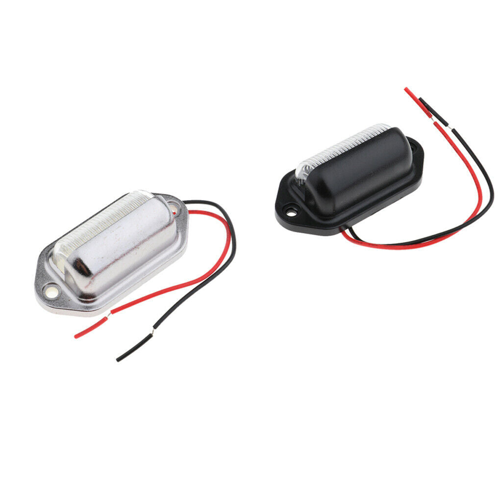 12V Truck Trailer 6SMD LED License Plate Light Door Light Pedal Light Black