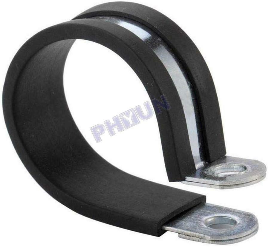 40x 1/2inch Stainless Steel Cable Clamps Rubber Cushioned Metal Insulated Clamp