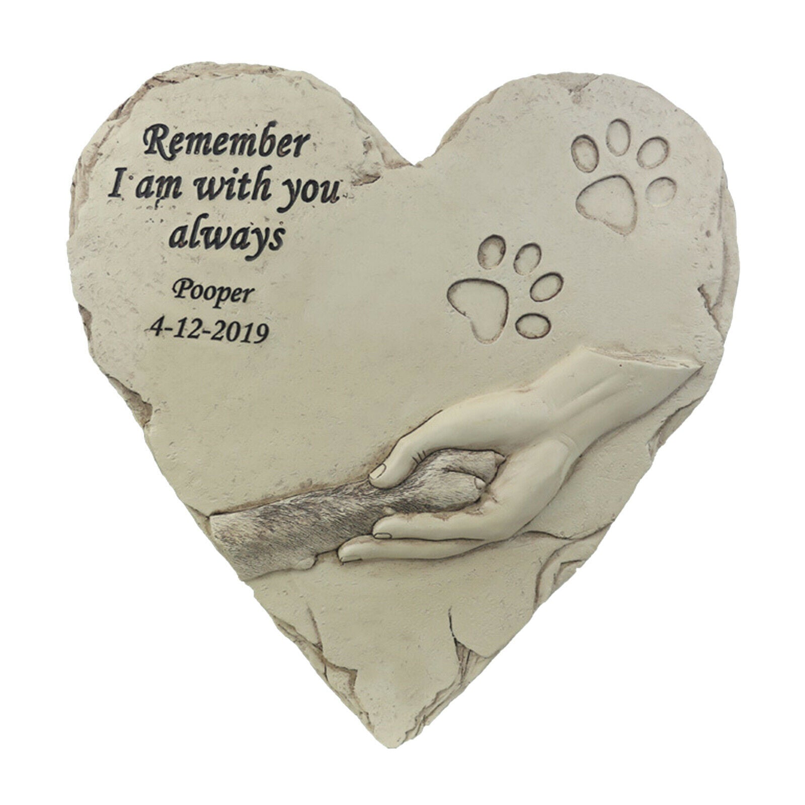 Pet Memorial Stone Waterproof Dog Grave Marker Backyard Tombstone Stepstone