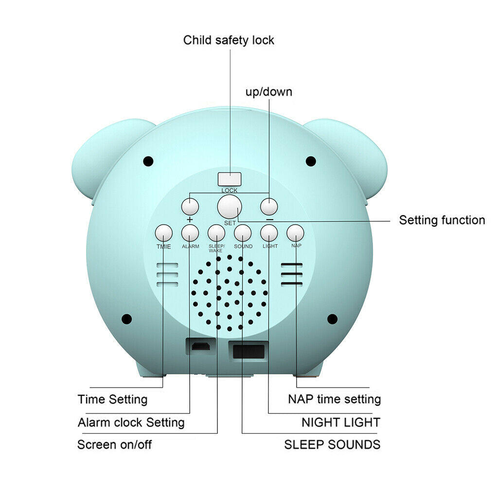 Facial Expression Kids Alarm Clock Digital Clock with 5 Color Night Light