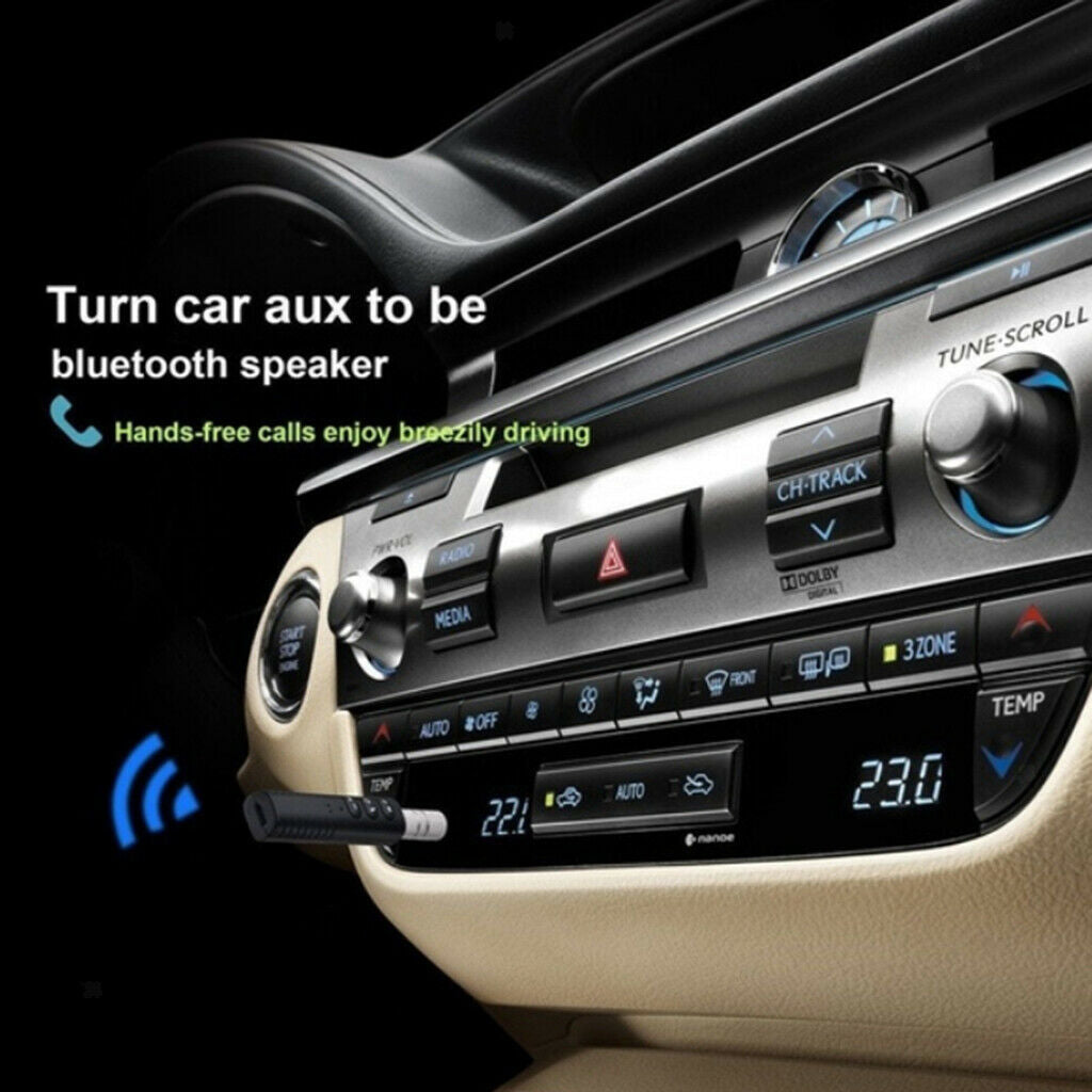 2 Pack Mini Wireless Bluetooth Receiver Car Kit 3.5mm Jack Auxiliary Adapter