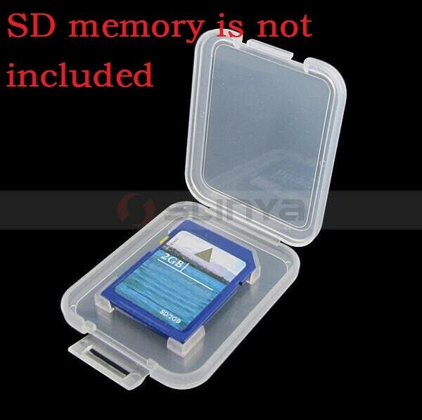 10PCS Transparent Standard SD SDHC Memory Card Case Holder Storage Box Plastic
