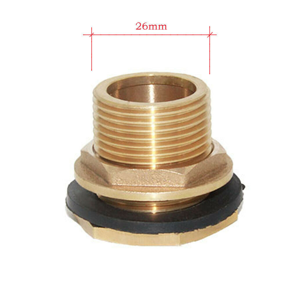 3x Brass Hose Connector Pipe Fittings for Water Tank Cistern DN20 ( 3/4-inch )