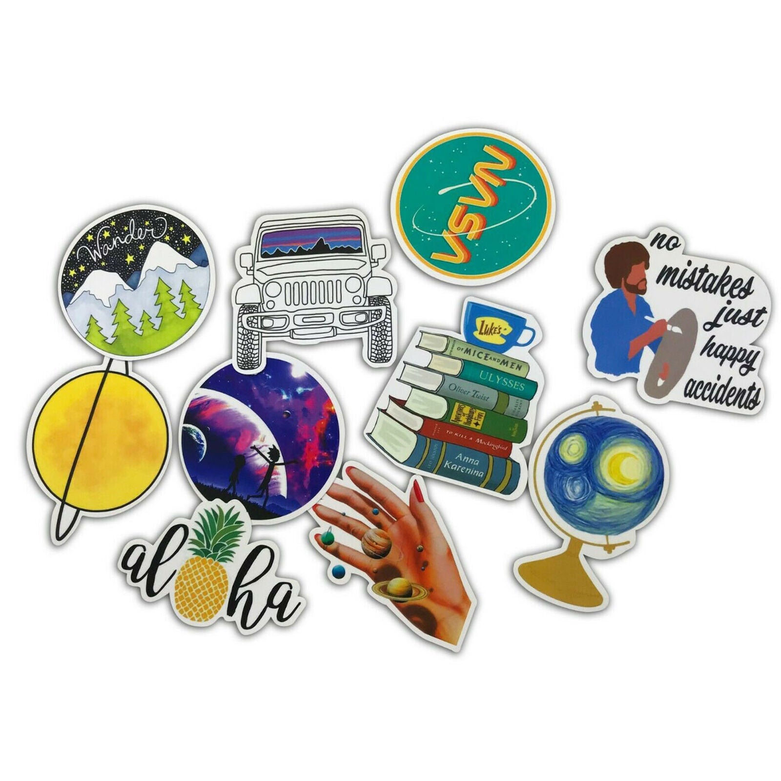 53 PCS Cute Funny Life Lot Skateboard Stickers Vinyl Laptop Luggage Decals Dope