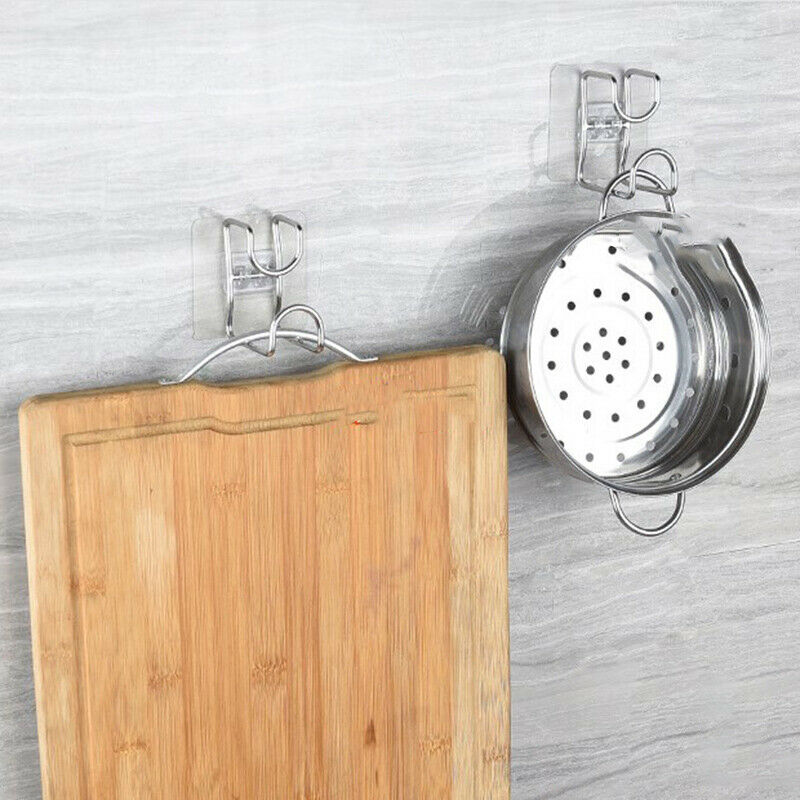 1pc Hilife Wall Mounted Door Sticky Hanger Holder Sink Holder Stainle.l8