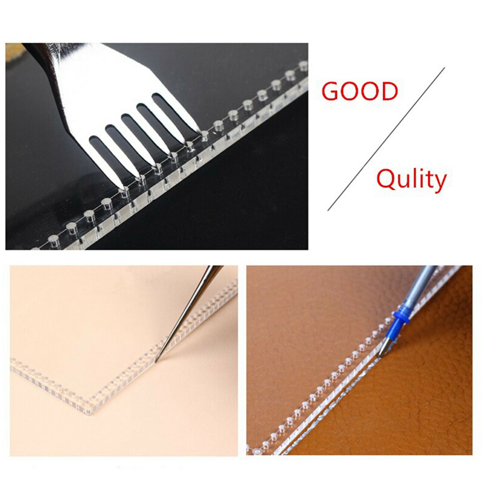 13Pcs Acrylic Short Wallet Card Holder Leather Craft Pattern Stencil Template