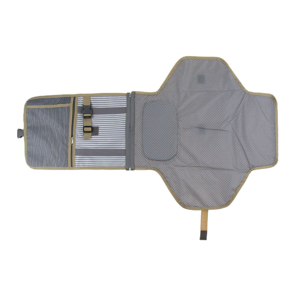 Travel Diaper Changing Bag Pad Mat Padded for Baby Gray stripe