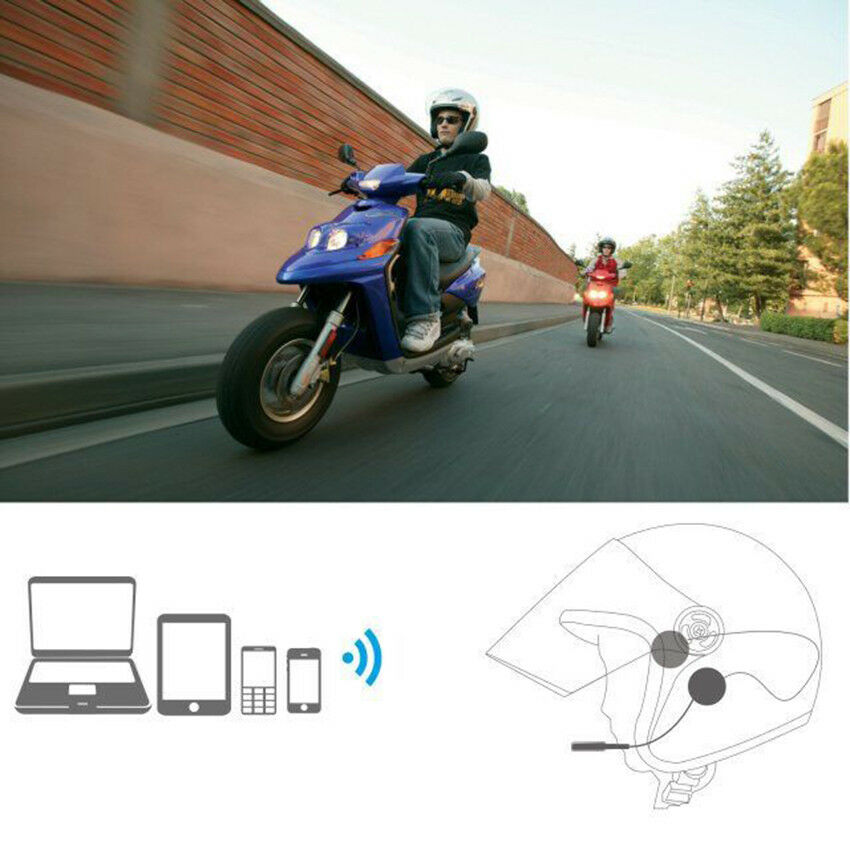 Bluetooth Motorcycle Helmet Headset Hands Free Earphone for Motorbike Riding