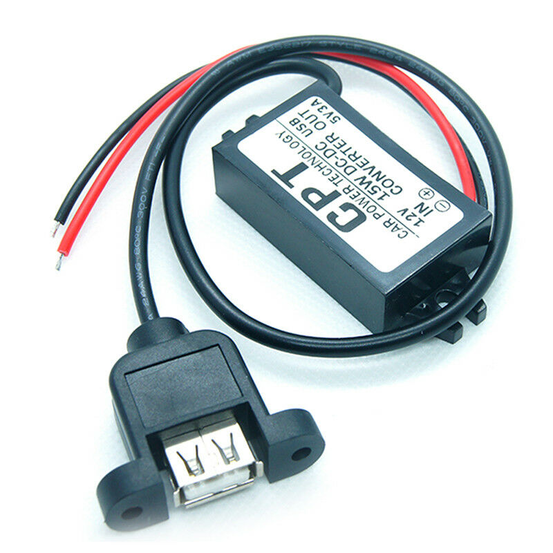 DC 12V To 5V 3A 15W USB Output Power Adapter Converter Module For Car Boat  f Rf