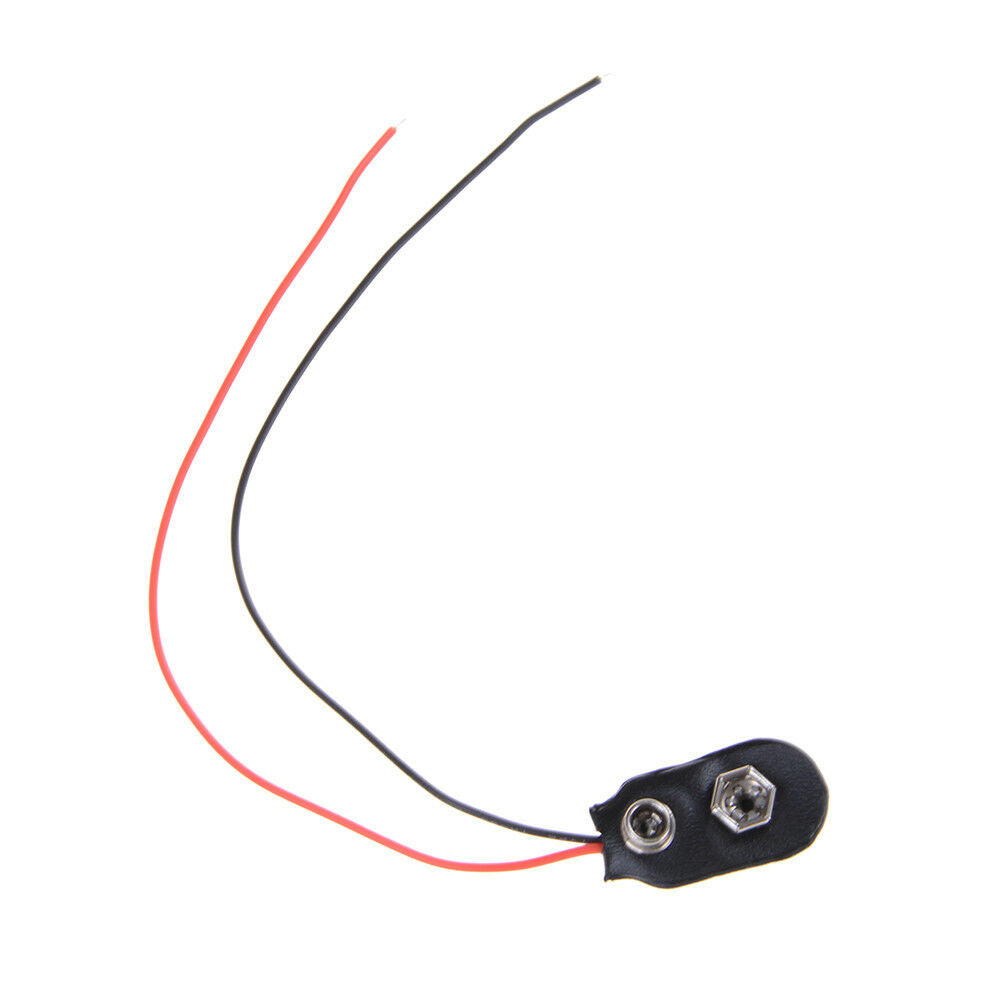 10X Black Red Cable Connection 9V Battery Clips Connector Buckle 1 WF