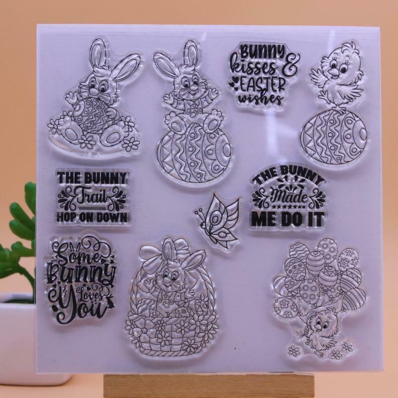 Easter Bunny Rabbit Silicone Clear Seal Stamp DIY Scrapbooking Embossing Photo