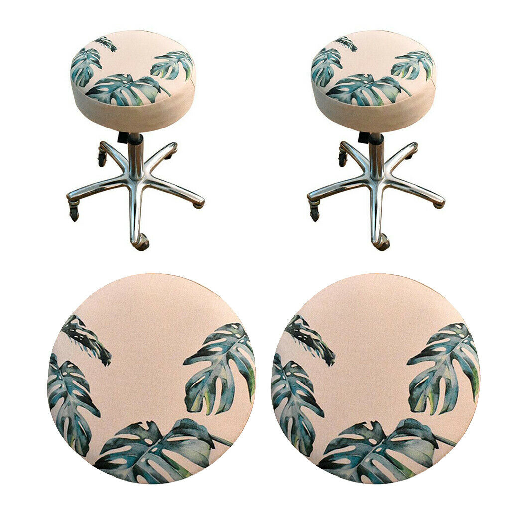 2 Pieces Round Bar Stool Cover Cushion, High Top Chair Seat Covers Anti-slip