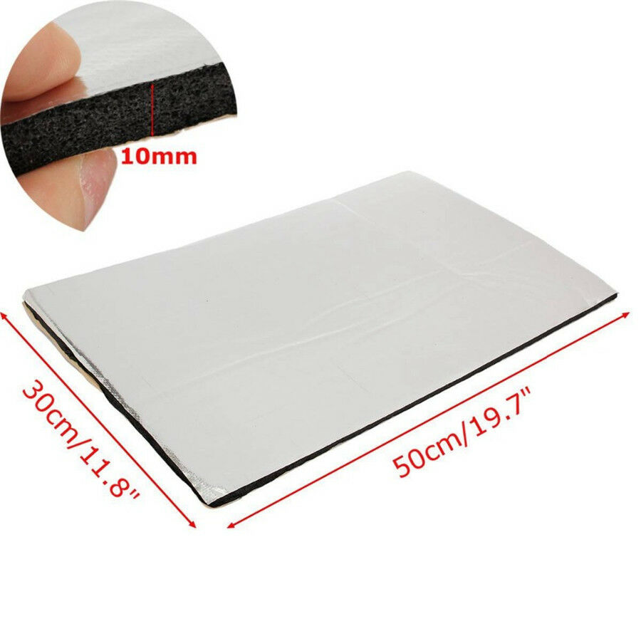 12Pcs 10mm Car Hood Floor Sound Heat Noise Insulation Closed Cell Foam 50cm*30cm
