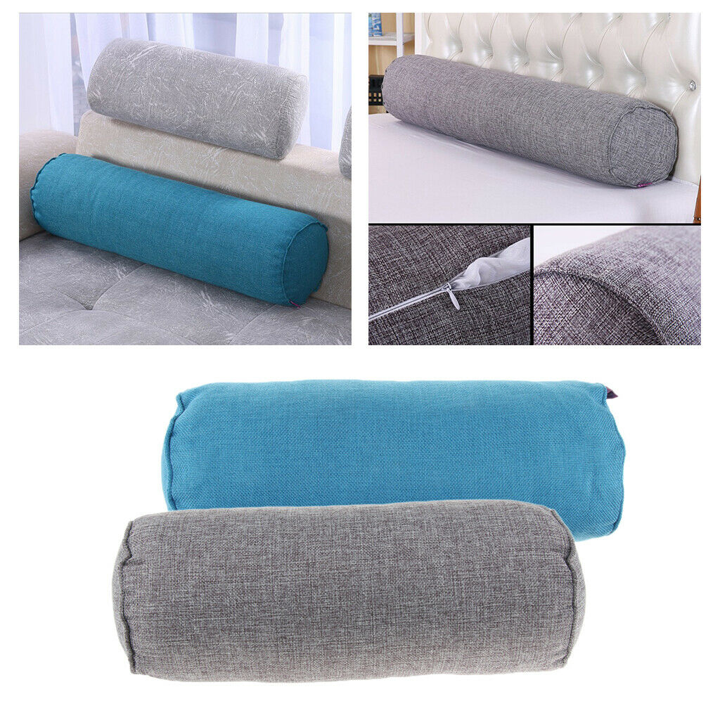 2Pcs Neck Roll Pillow Cervical Bolster Round Back Lumbar Cushion Support