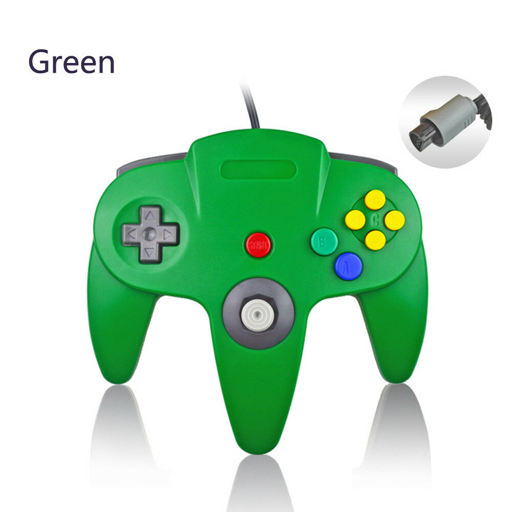 Green N64 Controller Joystick Gamepad Wired for Nintendo 64 Console Game System