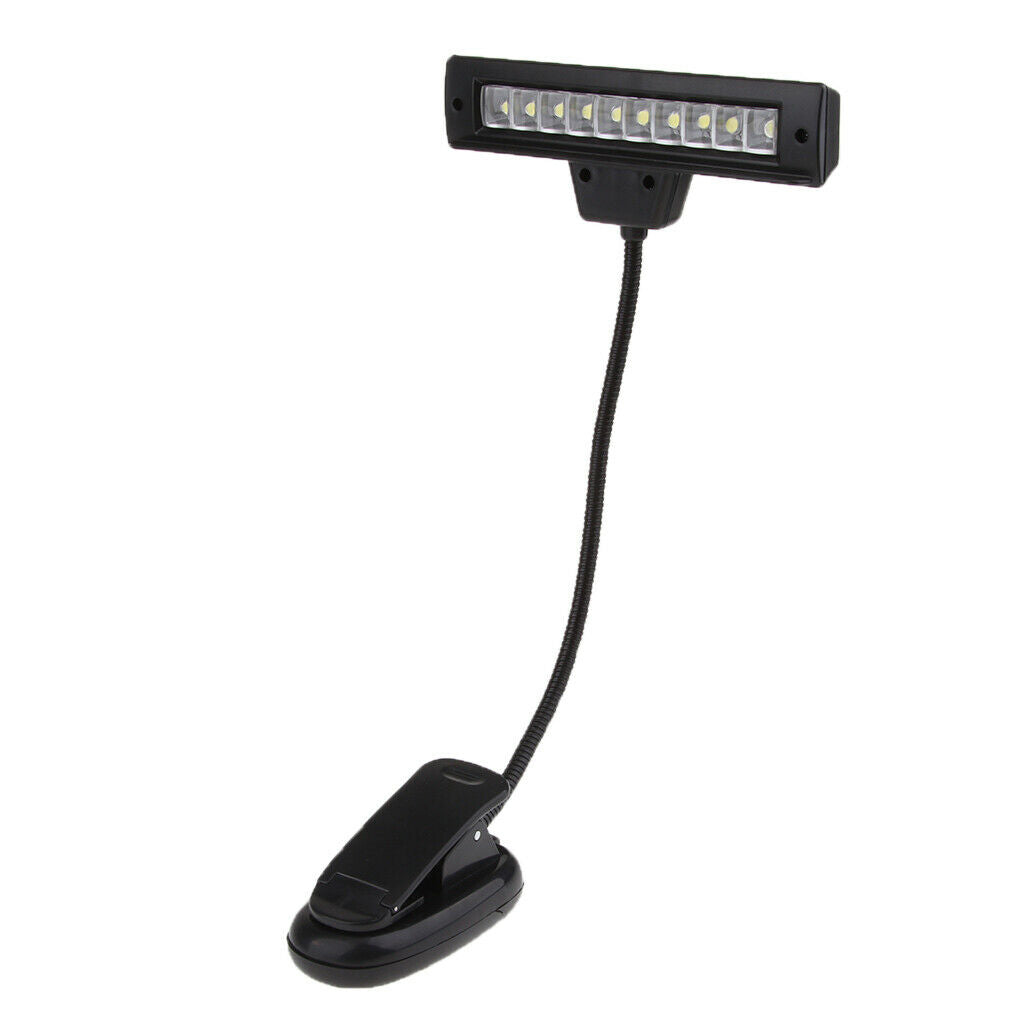 1x Clip On Book Lights Music Light Stand Orchestra Lamp Adjustable Neck Light
