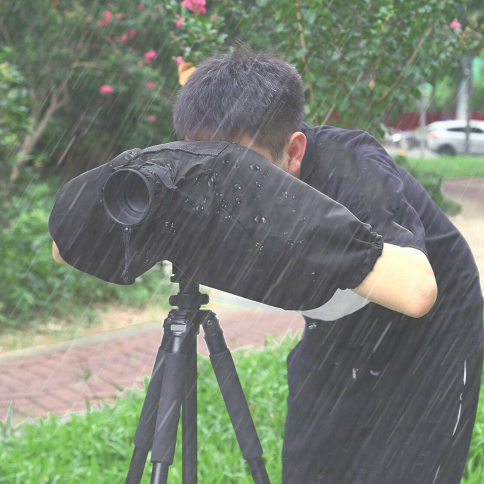 Waterproof Nylon Camera Rain Cover Lens Protector Coat for DSLR Camcorder