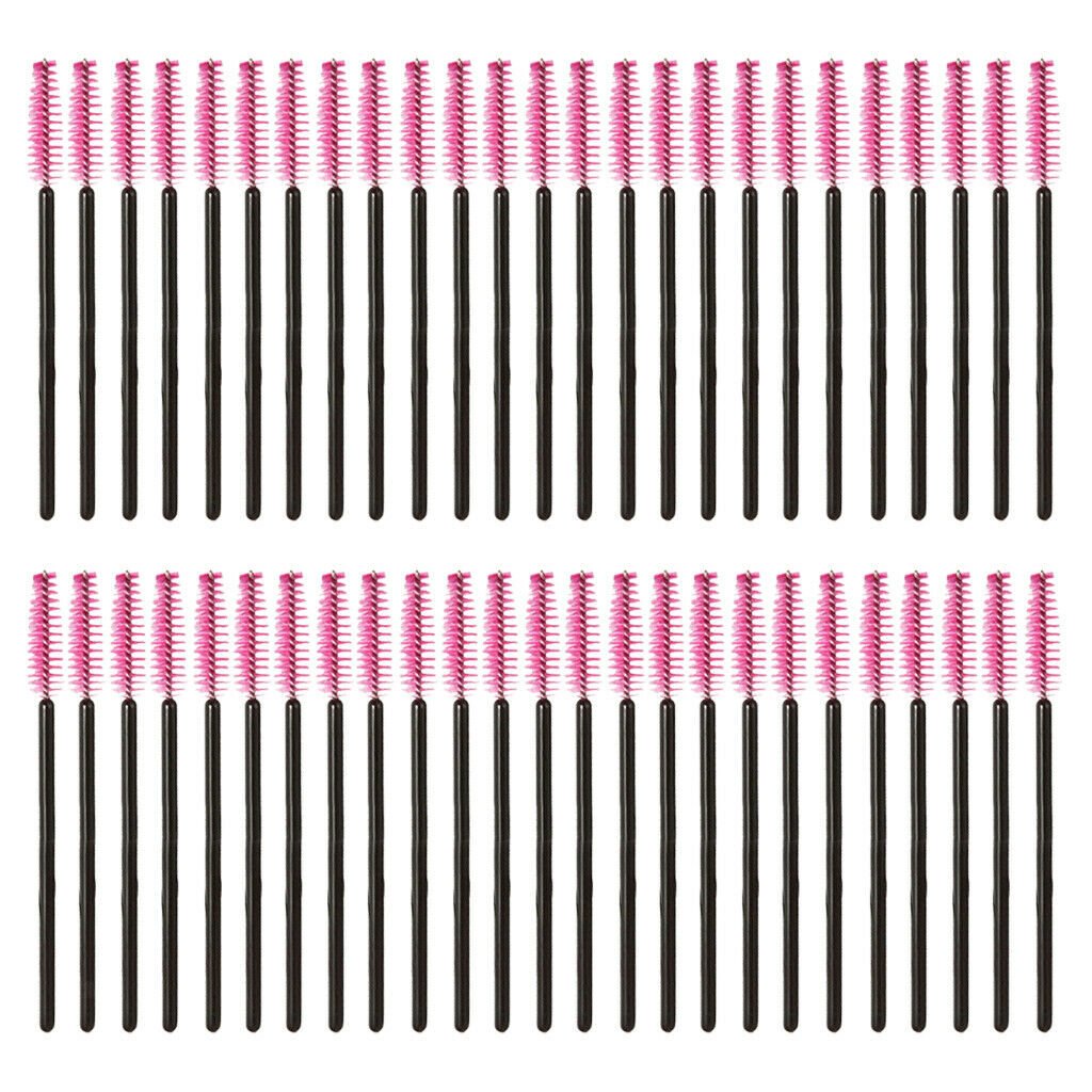 Approx.50Pcs Disposable Eyelash Brush Mascara Wands Applicator Black and Rose