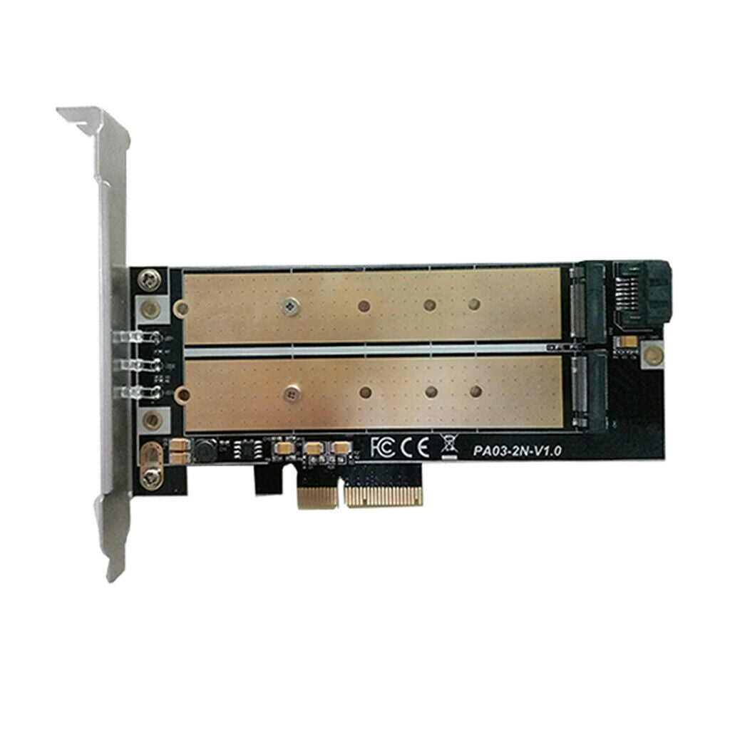 PCI-E  2.0 to NGFF SSD 2 Ports M.2 B Key SSD + SATA III 3.0 And M.2 NVME Key