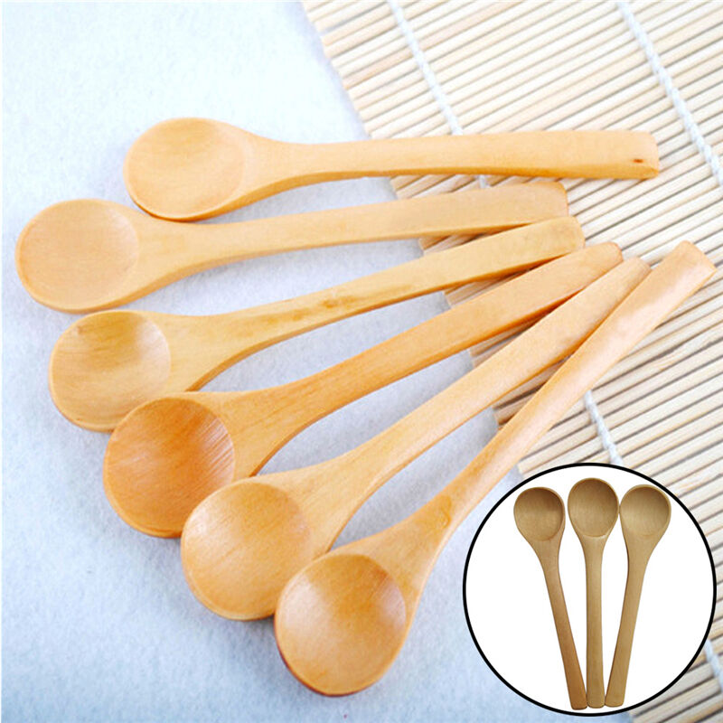 6x Set Hot Bamboo Utensil Kitchen Wooden Cooking Tools Spoon Spatula Mixin.l8