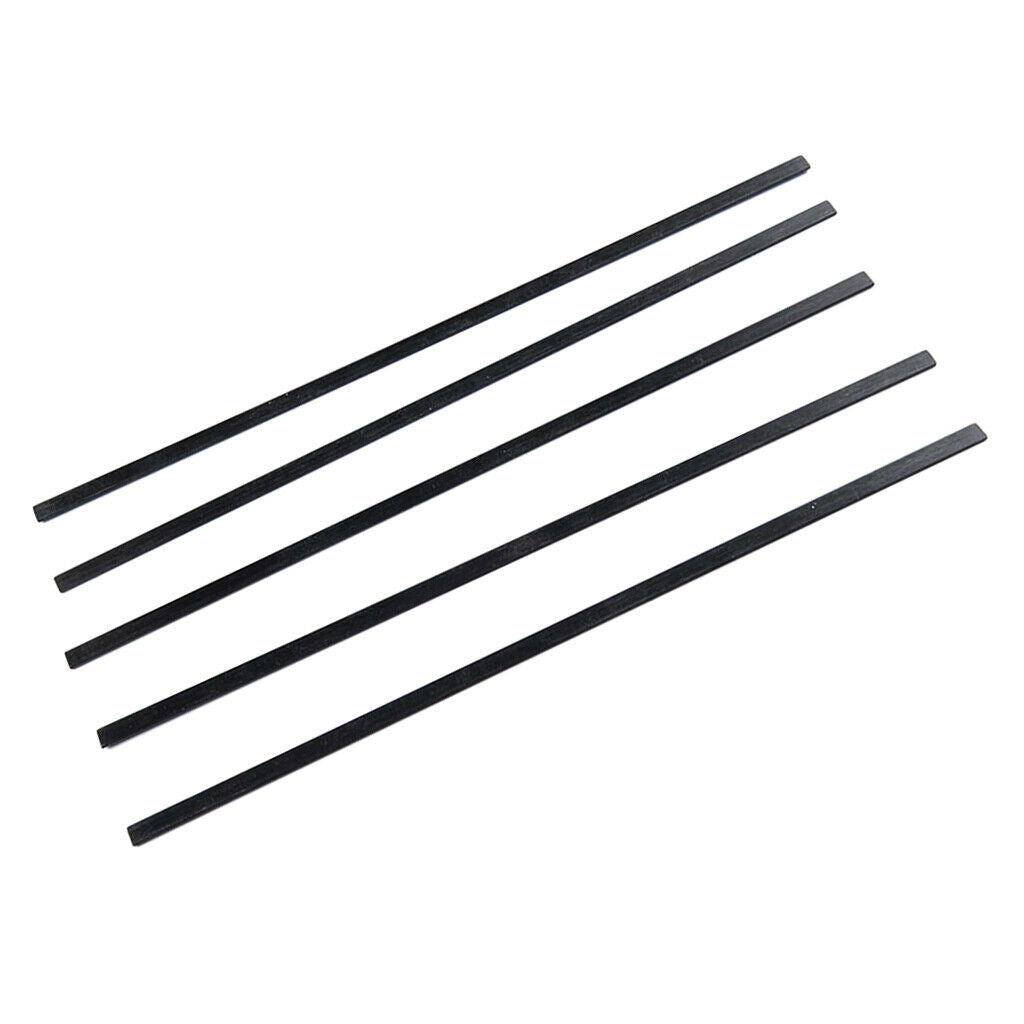 5pcs Carbon Fiber Strips Flat Bars Airplane DIY Accessory 5mm x 1mm x 200mm