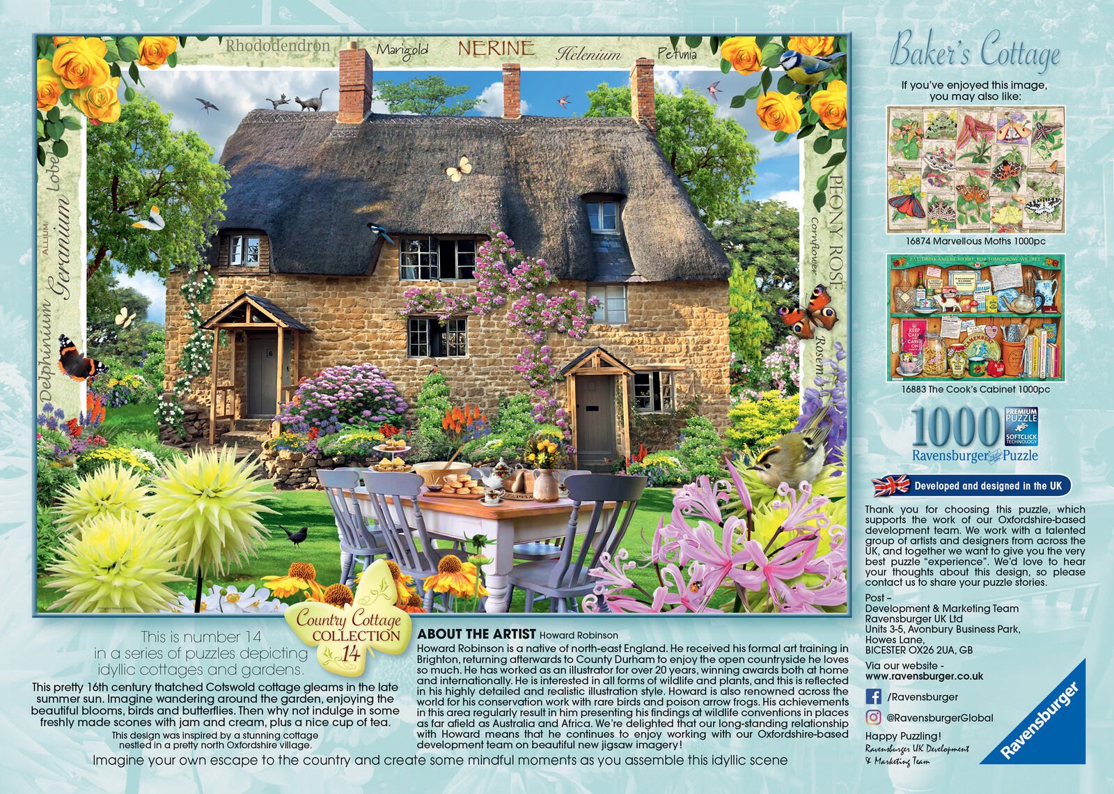 16873 Ravensburger Baker's Cottage Jigsaw Puzzle Country Cottage Collection 1000