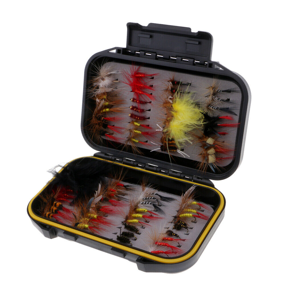 72pcs Wet / Dry Fly Fishing Lures Stream Fishing Flies Assortment