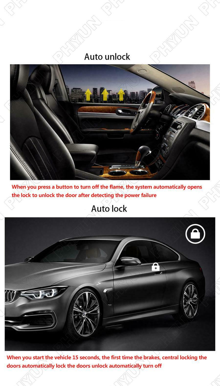 â€‹Car Alarm System + Remote Engine Start Push Start Stop Button Keyless Entry Kit