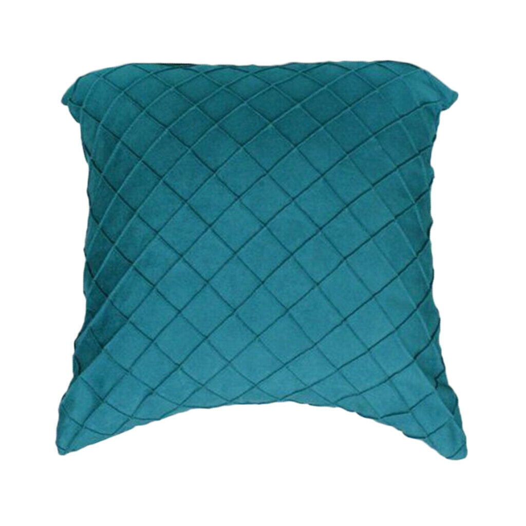 2Pcs Bright Blue Velvet Pillow Covers Geometric Embossment Decor Cozy Cushion