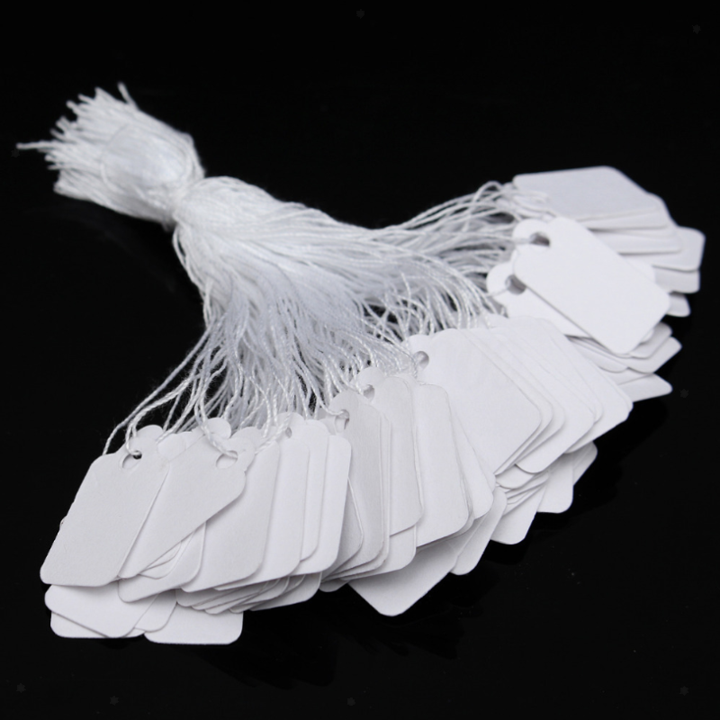100pcs Price Tags Strung Writable Price Labels Watch Sale Tags 2.6cmX1.5cm
