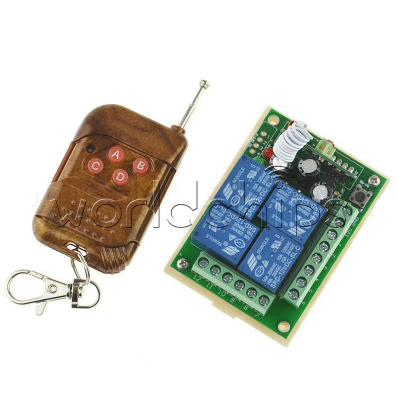DC12V 4 Channel Relay module remote controller switch RF receiver & Transmitter