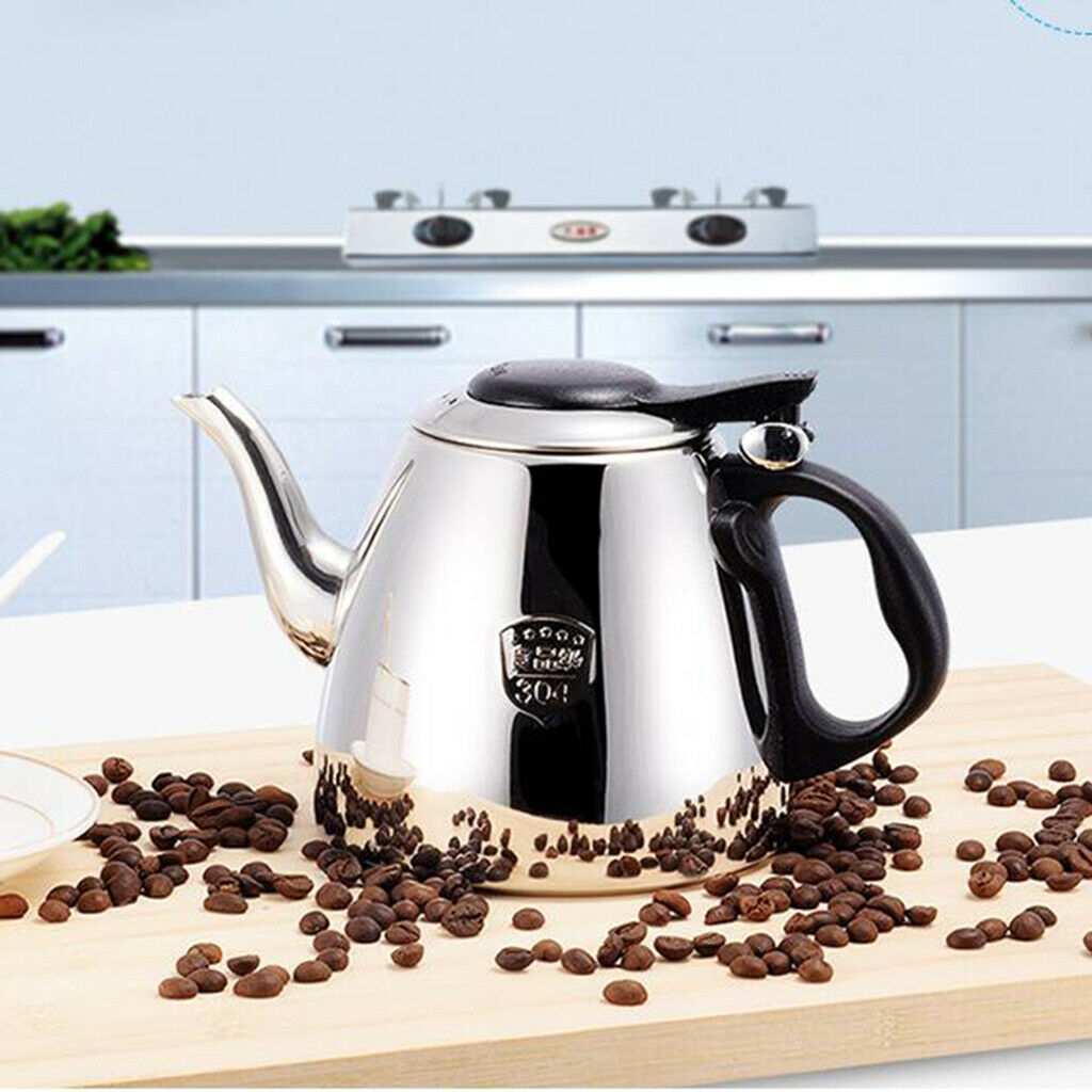 New Stainless Steel Teapot Coffee Pot Water Kettle 1.2L Catering Restaurant