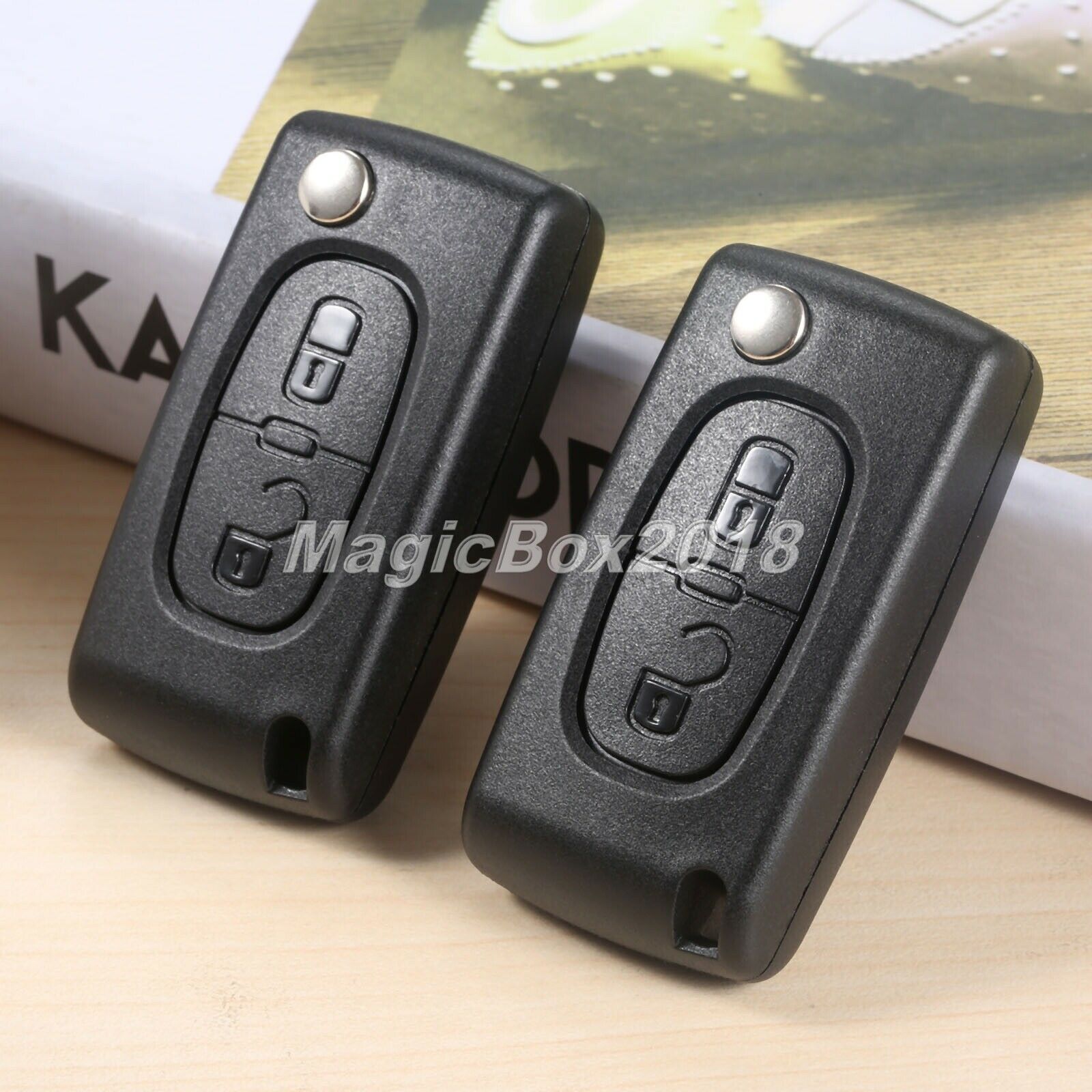 2Pcs Remote Key D46 PCF7941 Chip VA2 Uncut Blade Fit For Car CITROEN C2 C3 C4 C5