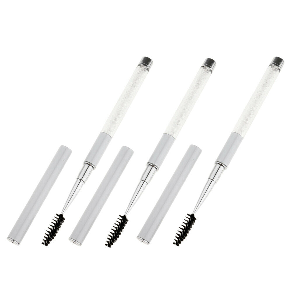 3PCS Reusable Eyelash Brushes Mascara Wands Eye Lash Eyebrow Applicator Cosmetic