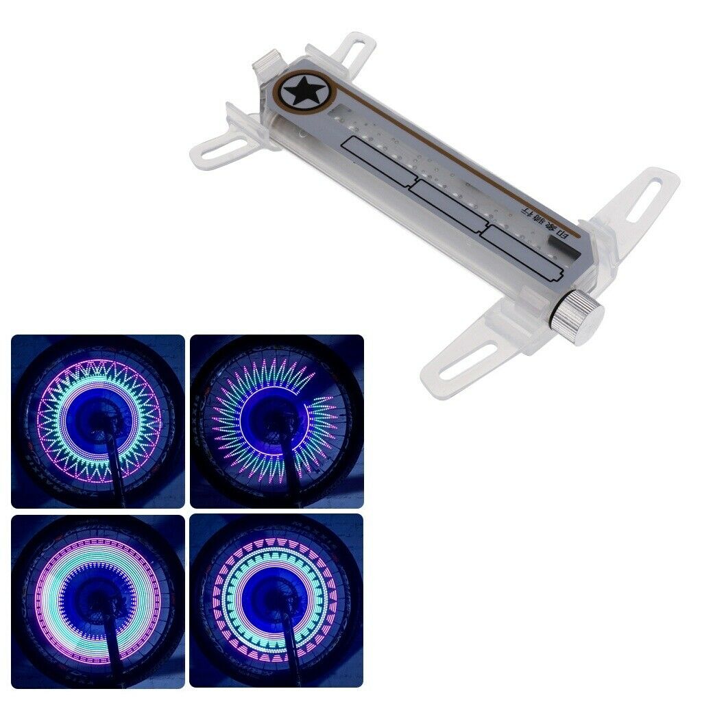 Bicycle Wheel Lights 16 LED Colorful Bike Spoke Lights DIY Pattern Design