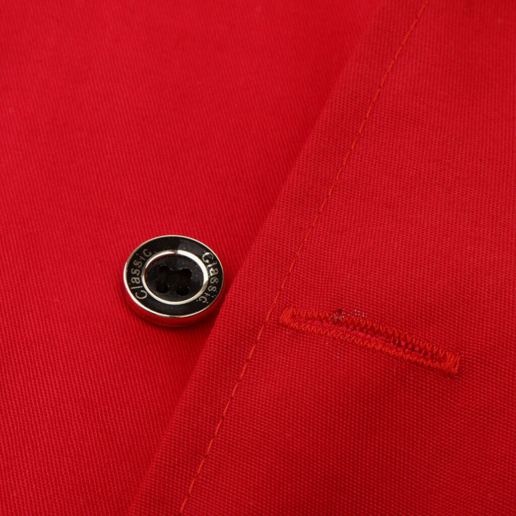 Unisex Chef Jackets Coat Short Sleeves Shirt Kitchen Uniforms M Red