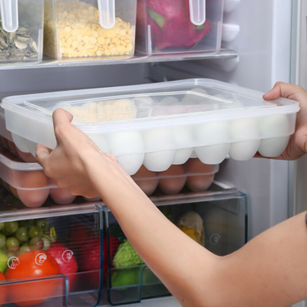 34 Grids Egg Storage Box Food Container Refrigerator Clear Egg Storage Box Rack