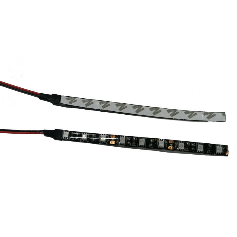 2x RED BRIGHT 6 inch 9 LED Waterproof Flexible Light Strip BLACK PCB board