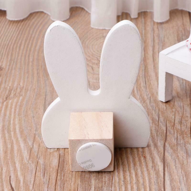 Cute Bunny Hook Wooden Clothes Hanger Wall Decor Children Bedroom Pendant