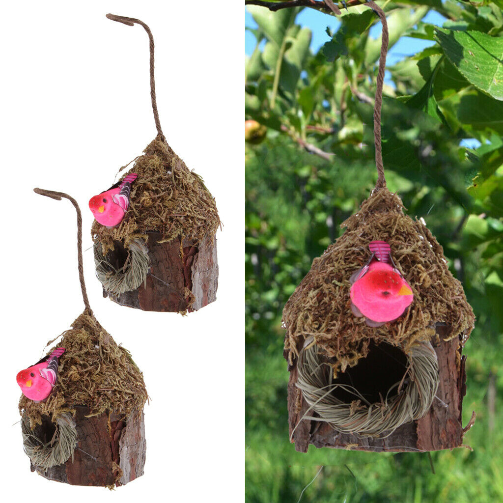2 Pcs Natural Pet Bird Nest Canary Cockatiel Breeding Birdcage Cave Bed