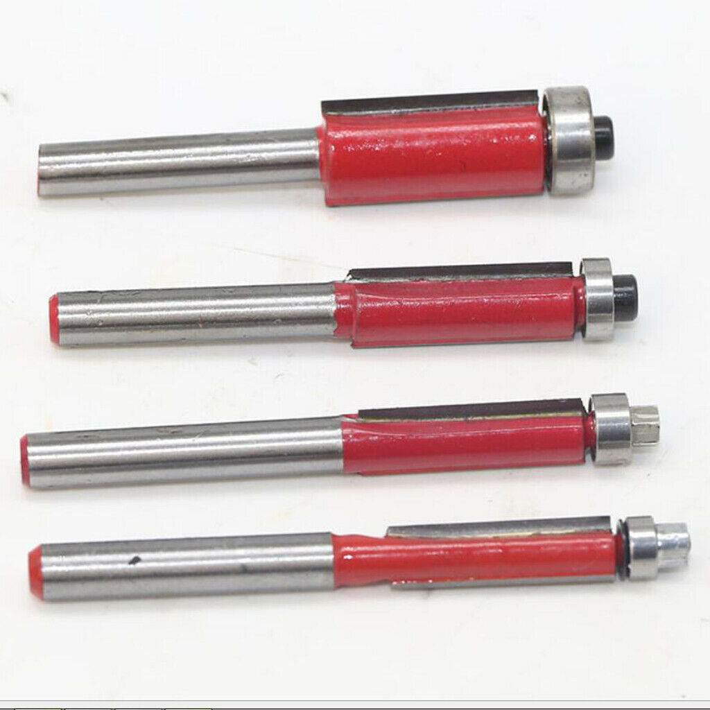 4pcs Flush Trim Router Bit 1/4'' Woodworking
