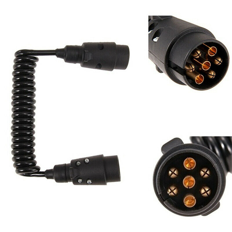 Trailer Spring Coil 7-pin Plug Socket Extension Cable Car Lead Towing Wire WZDF