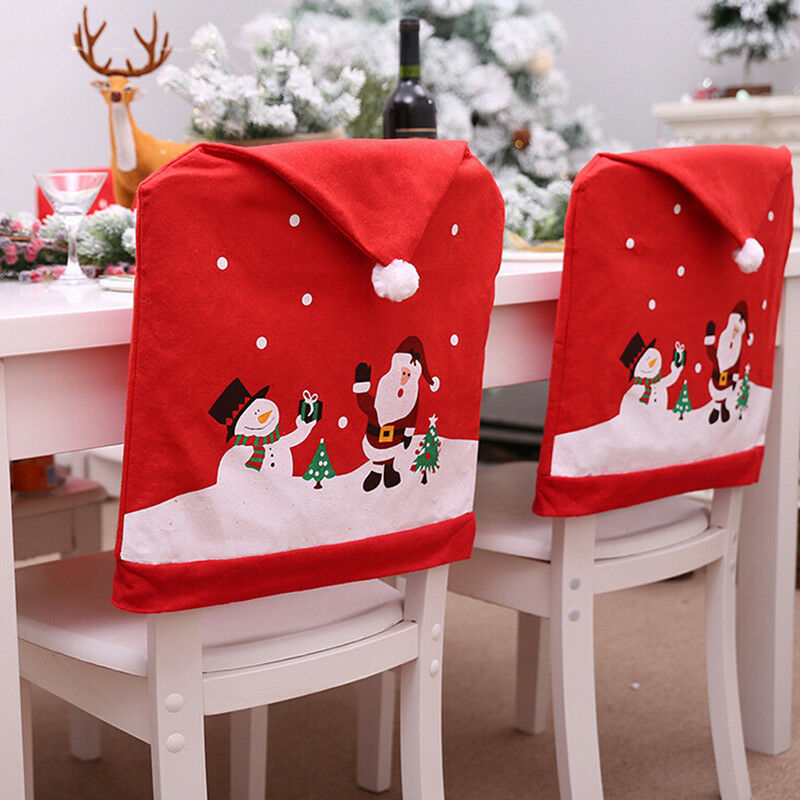 Christmas decors chair covers dining seat santa claus home party decor cl.l8