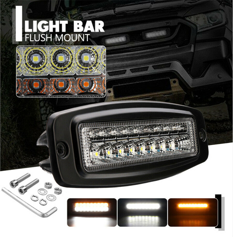Universal 7.3Inch 54W Dual Colors Combo LED Work Light Car OffRoad DRL Fog Light