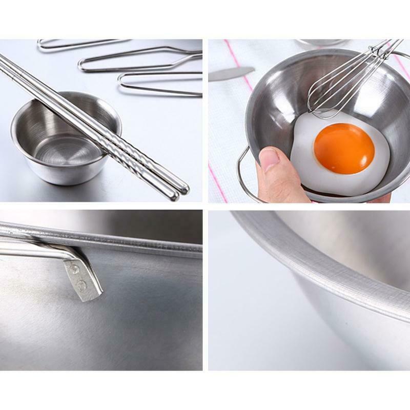 25Pcs Stainless Steel Kids House Kitchen Toys Children Pretend Play Cookware Set