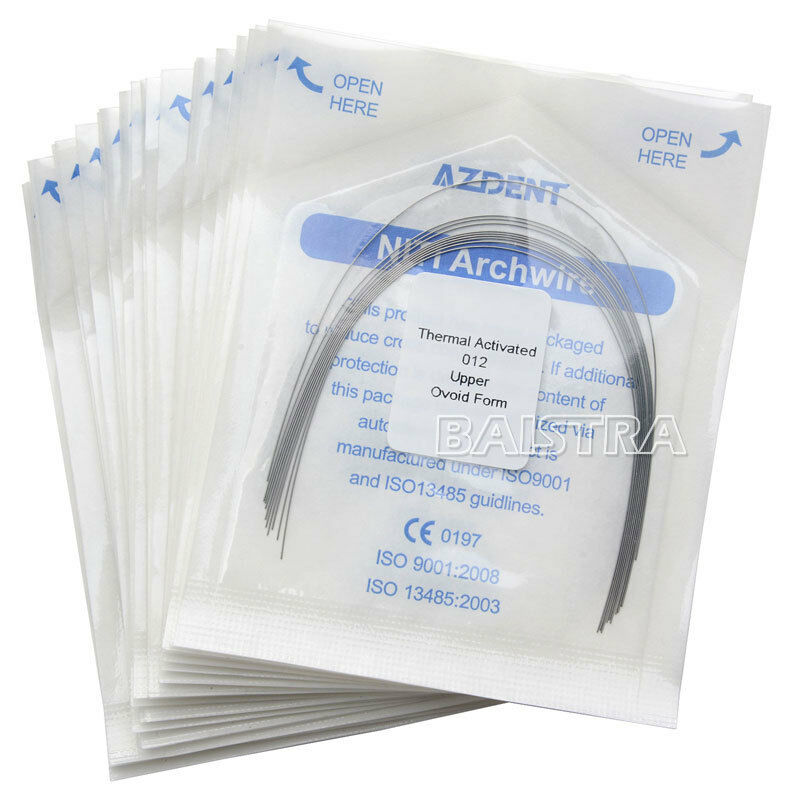 50 X Dental Orthodontic Heat thermal Activated Niti Round Arch Wires 012 Upper
