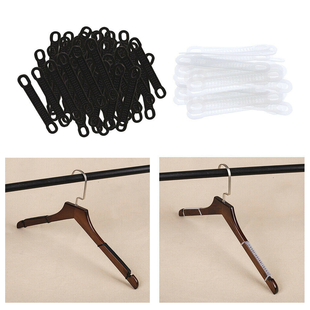 100 Pack Practical Anti-Slip Hanger Grips Clothing Hanger Shoulder Strips