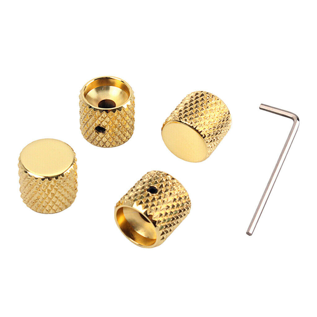 4x Metal Dome Control Knobs for Guitar Parts Accessories