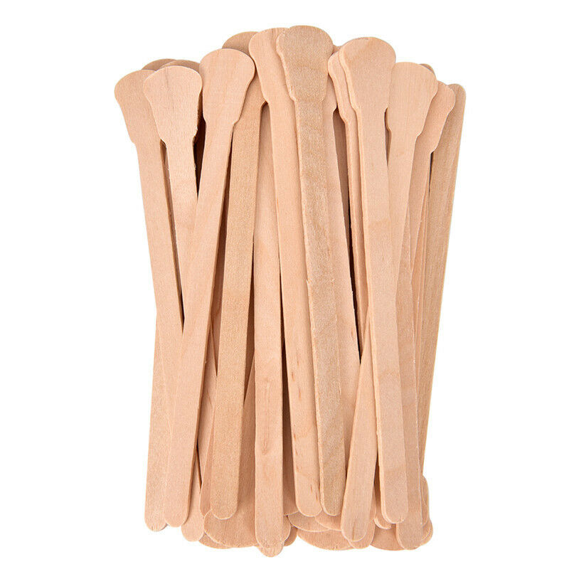 50PCS Wooden Waxing Wax Spatula Disposable Bamboo Sticks Kit Skin Beauty Tool Kt