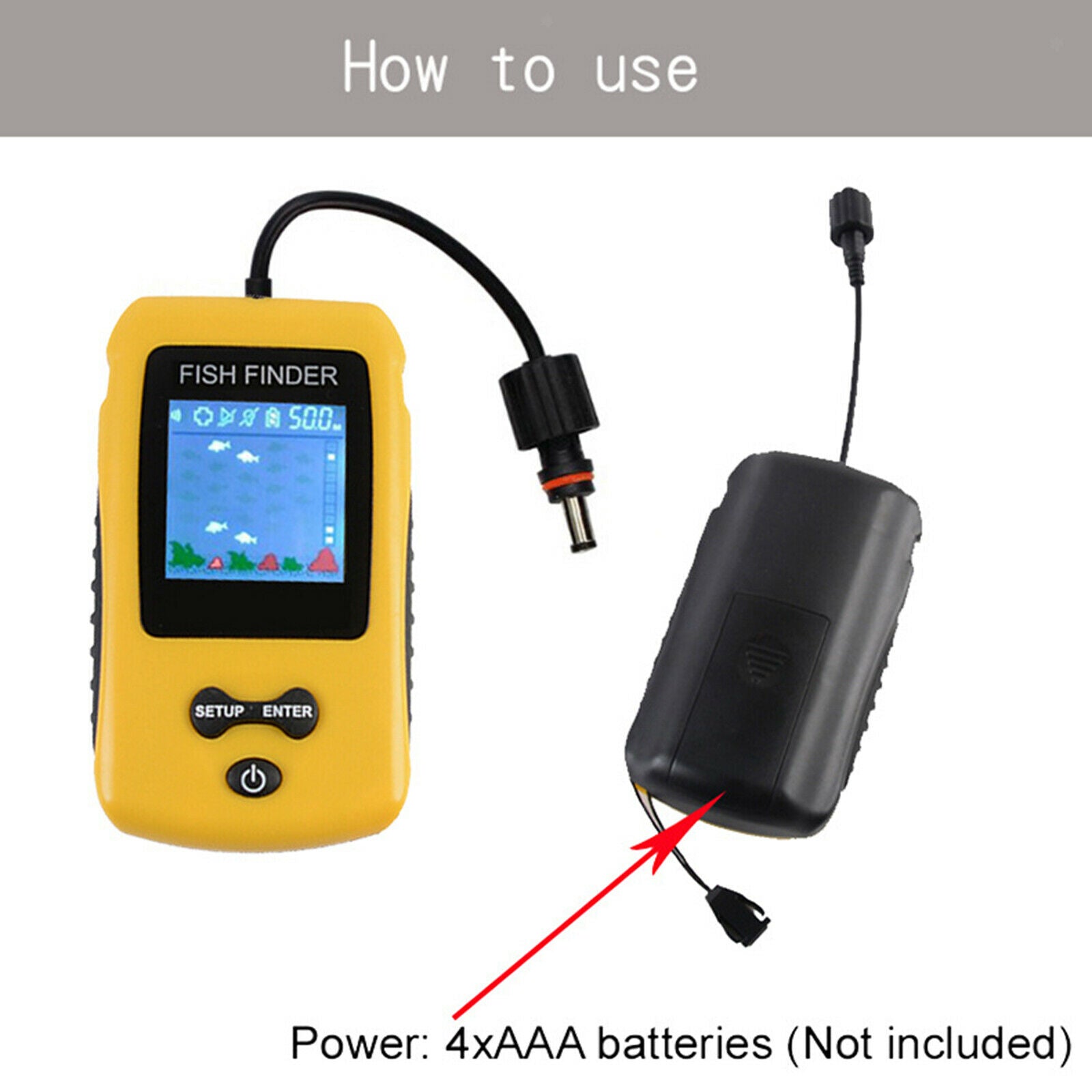 Portable Handheld Fish Finder 100m Sounder Sonar Sensor Fishfinder Kayak